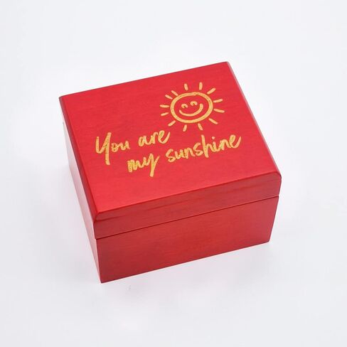 صندوق الموسيقى الخشبي المحفور بالليزر You are My Sunshine للزوجة/الفتيات آلية الرياح صندوق موسيقي لعيد الميلاد/عيد الميلاد/عيد الحب in Saudi Arabia