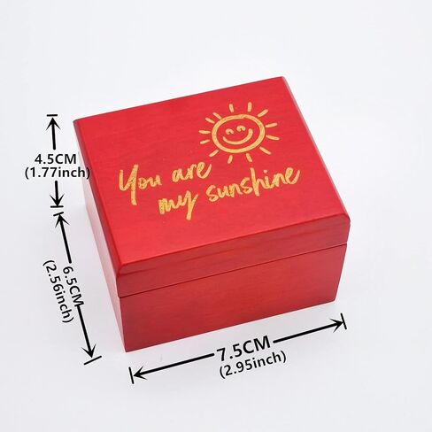 صندوق الموسيقى الخشبي المحفور بالليزر You are My Sunshine للزوجة/الفتيات آلية الرياح صندوق موسيقي لعيد الميلاد/عيد الميلاد/عيد الحب in Saudi Arabia