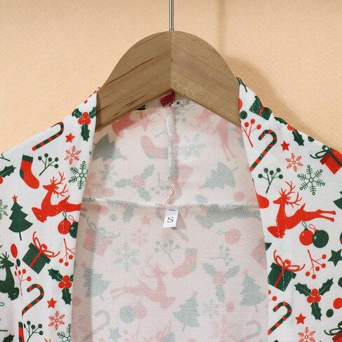 BOUTIKOME سترة عيد الميلاد للنساء سترة شجرة عيد الميلاد القبيحة كم طويل قميص الجبهة المفتوحة الجبهة حجم كبير عطلة القمم in Kuwait