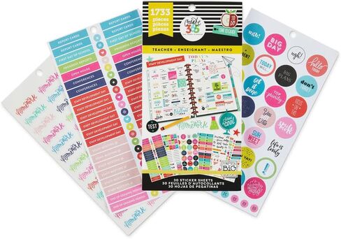 Happy Planner 30 Sheet Sticker Book 4 Pack Bundle - 4 Different Sticker Books for Calendars, Journals, Projects - Multi-Color, Easy Peel - Teacher Bundle, Over 5000 Stickers Included in Saudi Arabia