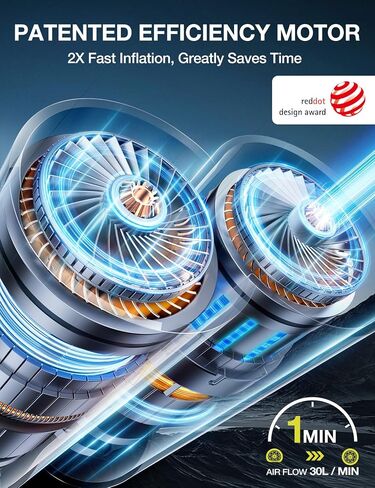 منفاخ إطارات لاسلكي 2024، ضاغط هواء محمول، مضخة هواء 150 رطل لكل بوصة مربعة، إيقاف تلقائي، خرطوم أطول 20.5 بوصة بدون استخدام اليدين، منفاخ إطارات ضغط أسرع 2X للسيارة/الدراجة النارية/الدراجة/الكرة in Saudi Arabia
