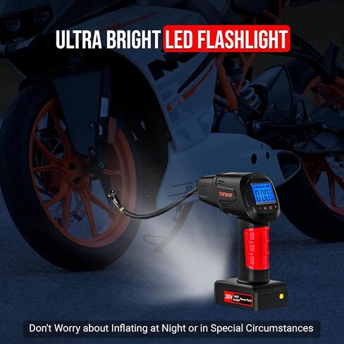 TONSIM 20V منفاخ الإطارات المحمولة ضاغط الهواء مضخة الهواء لإطارات السيارات 150PSI ضاغط الهواء القابلة لإعادة الشحن مضخة إطارات الدراجة المحمولة منفاخ الإطارات المحمولة للسيارة والدراجات النارية والدراجات وأكثر من ذلك in Kuwait