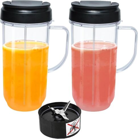 22oz Blender Cups Replacement Compatible with Magic Bullet, Tall 22oz Cup w/Flip Top To-Go Lid Replacement Compatible with Magic Bullet 250w Blender in Kuwait