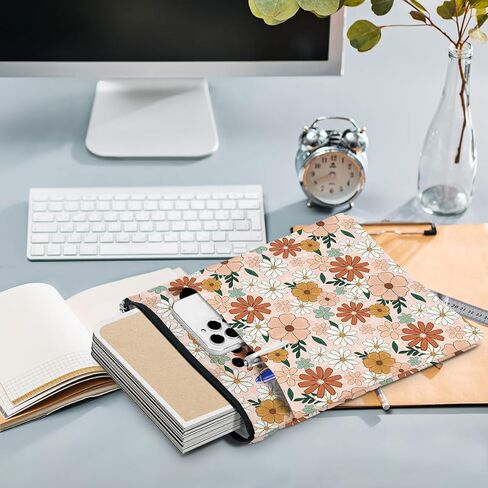 Book Lovers Book Sleeve, Book Accessories Bookish Gifts Book Gifts Friendship Christmas Birthday Gifts for Women Floral Lovers Her Grandma, Aesthetic Book Pouch Book Protector, Retro Daisy Flowers in Saudi Arabia