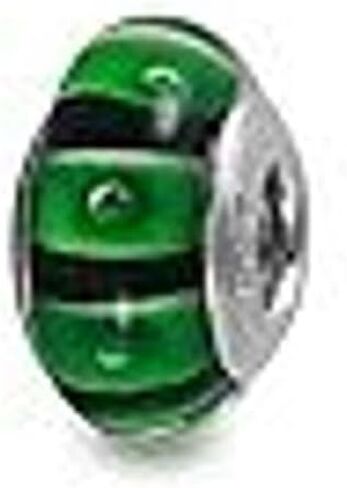 Galaxy Gold GG سحر زجاج مورانو أصلي يناسب أساور Pandora Charm، 925 الفضة الاسترليني الملونة دوامة قوس قزح الأخضر كاتربيلر سحر الخرزة الزجاجية الأصلية للسوار والقلادة in Kuwait