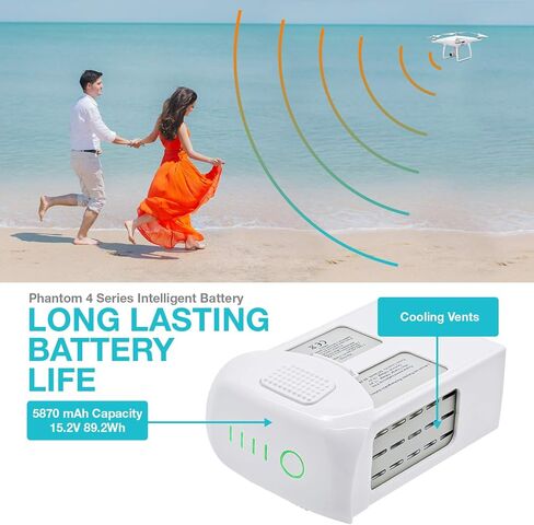 ExpertPower 3 Pack High Capacity (15.2V 5870mAh) Intelligent Flight Replacement Battery for DJI Phantom 4 Series Drones| DJI Phantom 4, Phantom 4 Pro, Phantom 4 Pro V2.0, Phantom 4 Advanced in Kuwait