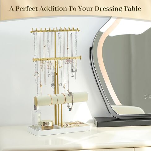 Tirzah Jewelry Organizer Stand for Necklace, Earrings, Bracelet, Earring Display Tower, Jewelry Storage Rack (Brown) in Kuwait