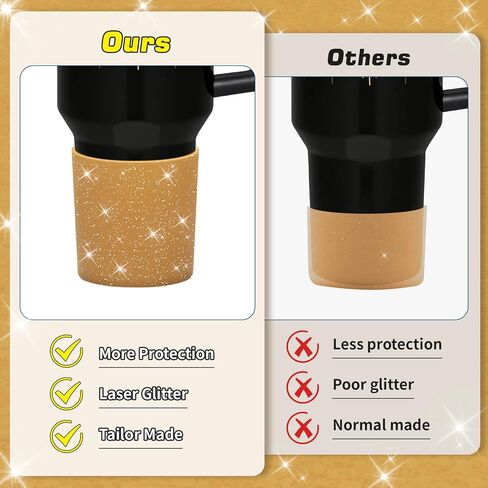 حذاء WUQID لامع من السيليكون العالي متوافق مع Stanley Quencher H2.0 40oz 30oz 20oz & IceFlow Flip 30oz 20oz، أكواب بهلوان مضادة للانزلاق غطاء الأكمام السفلي in Kuwait