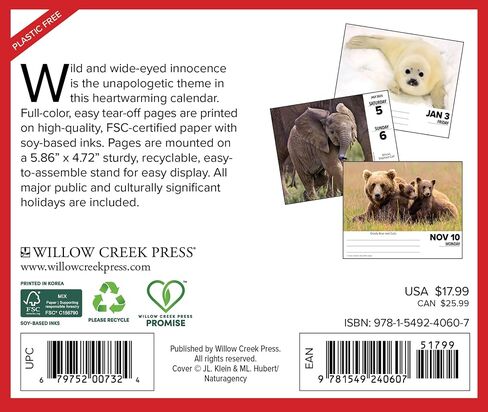 Willow Creek Press Baby Animals Daily 2025 Box/Desk Calendar (5.86" x 4.72") in Saudi Arabia
