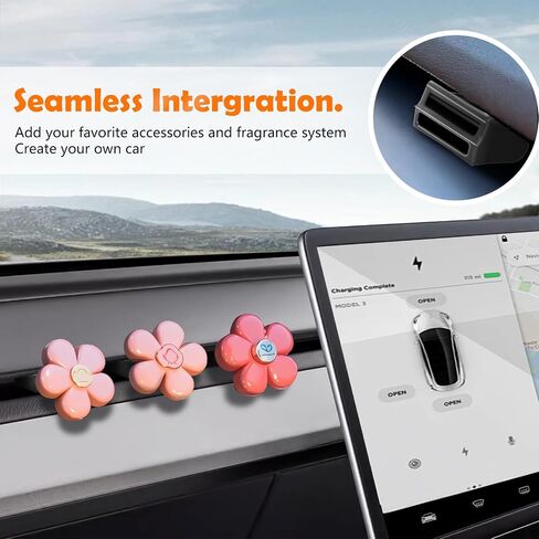 10 Pieces Square Head Car Vent Clips + 2 Adapters for Tesla Model 3 Model Y - Air Freshener Adapter Designed (Air Freshener NOT Included) (2017-2022 Model 3|2020-2024 Model Y|Silicon) in Saudi Arabia
