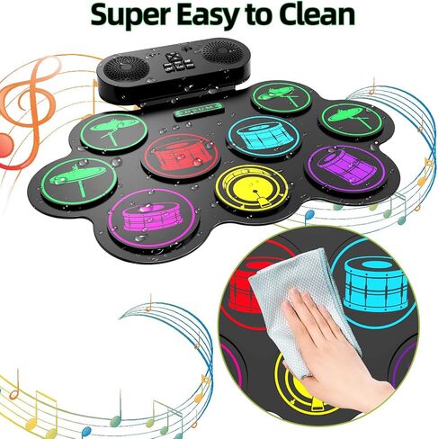 9-Pads Electronic Drum Set with Headphone Jack Speaker Drumsticks & Pedals, Holiday Gifts for Kids in Saudi Arabia