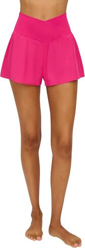 90 Degree By Reflex Crossover Waist Flowy Short with Built in Shorts in Kuwait