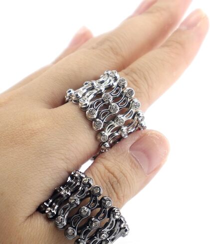 Folding Retractable Ring Bracelet 2 in 1 Jewelry Accessories that Turns into Bracelet Flexible Link Bracelet Ring Fashion Transformable Finger Ring Tennis Stretch bracelets Jewelry Gifts in Saudi Arabia