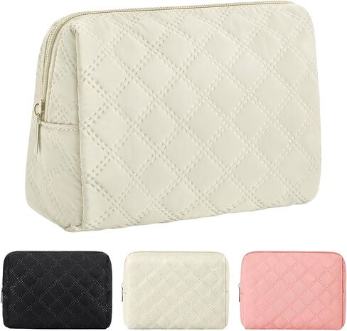 Marvolia Small Makeup Bag for Purse - Travel Cute Cosmetic Bag for Women Mini Makeup Organizer Zipper Pouch for Travel Essentials - Black in Saudi Arabia