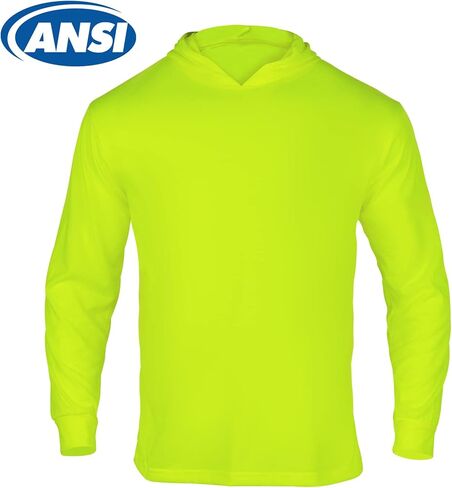 VENDACE High Visibility Safety Long Sleeve Shirts for Men 3 Pack Hi Vis Construction Work Shirts with Hood(MIX,3XL) in Kuwait