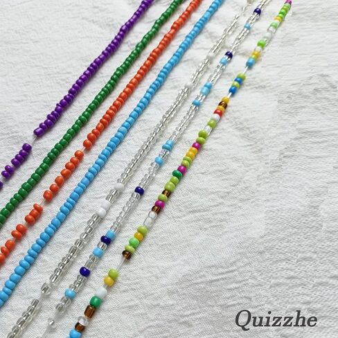 Beaded Waist Chain 7Pack Layered Body Belly Chain African Colorful Beads Waist Chain Summer Pop Beach Chain Body Jewelry Accessories for Women in Saudi Arabia