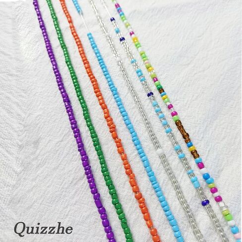 Beaded Waist Chain 7Pack Layered Body Belly Chain African Colorful Beads Waist Chain Summer Pop Beach Chain Body Jewelry Accessories for Women in Saudi Arabia