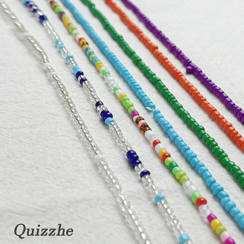 Beaded Waist Chain 7Pack Layered Body Belly Chain African Colorful Beads Waist Chain Summer Pop Beach Chain Body Jewelry Accessories for Women in Saudi Arabia