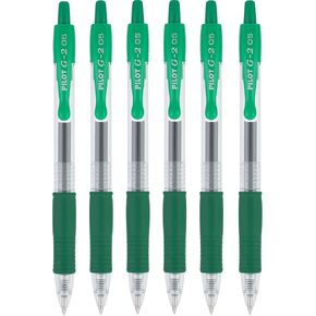 Pilot G2 Premium Refillable & Retractable Rolling Ball Gel Pens, 0.5mm Extra Fine Point, Green Ink, 6 Pack