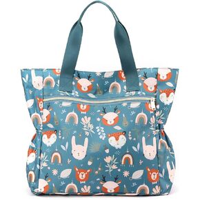 STUOYE Large Tote Bag for Women Travel Shoulder Bag Nylon Floral Top Handle Handbag Hobo bag for Work