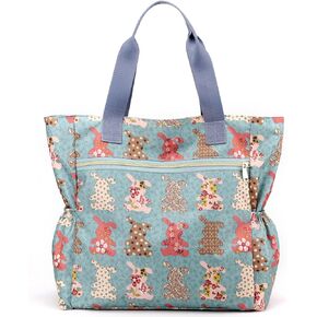 STUOYE Large Tote Bag for Women Travel Shoulder Bag Nylon Floral Top Handle Handbag Hobo bag for Work