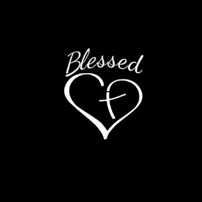 Smart Blessed Cross and Heart Christian Vinyl Decal Stickers for Car Truck Helmet Laptop Tumbler Yeti Wall Window White Size 5.5x4.5
