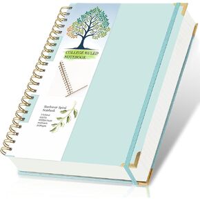 Hardcover Spiral Notebook 8.5x11" – Large Ruled Lined Spiral Journal Notebooks| 300 Pages of College Ruled Paper | Perfect for Note Taking & Notebooks for Work Student.LIGHT BLUE