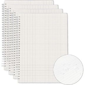 4 Pack Spiral Notebook 10.2 x 7.5 inch Plastic Hardcover Notebooks, 160 Pages/ 80 Sheets Wirebound Memo Diary Notebook Planner at Work or School (B5 Size)