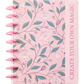 Disc-Bound Morning Glory Journal for Women & Men, Lined Notebooks, 200 Pages, College Ruled Journals Notebook for School Office