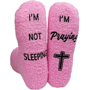 Christian Gifts Christian Socks for Women, Religious Gifts for Women, Catholic Gifts Faith Religious Socks Catholic Socks, I'm Not Sleeping I'm Praying Socks