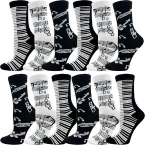 Winterlace Womens Novelty Socks, 12 Pairs, Soft & Comfortable, Cute Colorful Patterned Sock Bulk Pack