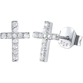 Sterling Silver Cross Earrings for Women Tiny Cross Stud Earrings for Men Gold Cross Earrings Stud Diamond Cross Earrings for Women