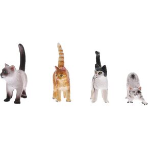 NUOBESTY Miniature Cat Figurines, Mini Resin Cat Model Ornaments Landscape Simulation Cat Craft for DIY Fairy Garden Dollhouse Desktop Decoration 4pcs