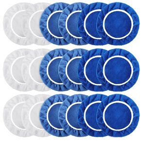 18 Pcs Polishing Bonnet Pads,9-10 Inch Buffer Bonnet Waxers Bonnet,Soft Microfiber Car Polisher Pad Bonnet,Car Buffer Bonnets,Buffing Pad Cover for Car Polisher,3 Colors