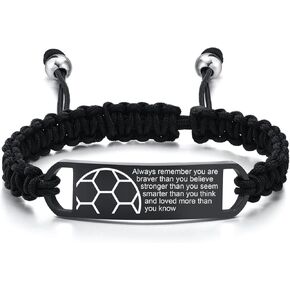 VNOX Inspiration Sport Bracelet for Men Teen Boys | Handmade Rope Bracelet Wristband Basketball/Baseball/Soccer/Football Bracelet Gifts for Athletes Basketball Player Sport Fans