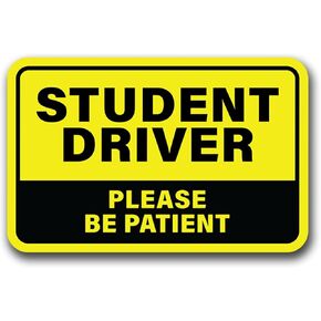Student Driver Decal Sticker or Magnet - 3 Pack - Young Warning Caution Beware Safety 7 x 4.5 Inches - Choose Between 3 Sticker/Decals or 3 Magnets (Vinyl Decal)