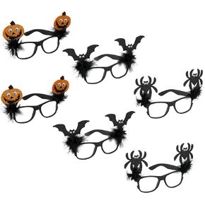 Iconikal Children's Novelty Halloween Glasses, Spider, Jack-O-Lantern, Bat, 6-Pack