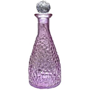 Lavender Hammered Glass Bottle with Stopper, 6.9" x 2.6" inches, Moon Water Bottle, Angel Bottle, Potion Bottle, Great For Crafts, Wedding Favors
