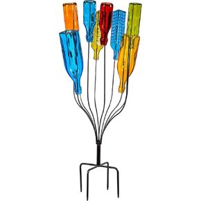 Evergreen Decorative Glass Bottle for Bottle Tree, Set of 5 Glass Flower Bud Vases, Wine Bottles Decoration for Home, Centerpieces, Wedding, Office, Garden (Blue)