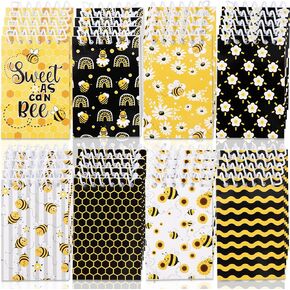 Whaline 48 Pack Bee Spiral Mini Notebook Bee Themed Memo Pads Cute Honey Bee Note Pads Handy Pocket Fun Coil Notebook for Office School Home Bee Party Supplies Note Taking, 8 Designs