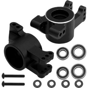 Alloy Rear Stub Axle Carriers Hub w/Ball Bearings # 9552 Compatible with Traxxas 1/8 Sledge 4WD 95076-4 RC Monster Truck Upgarde Parts (Black)