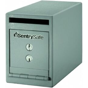 SentrySafe Depository Safe with Dual Key Lock, Steel Drop Slot Safe for Offices and Businesses, Stores Cash, Money, 0.23 Cubic Feet, 8.5 x 6 x 12.3 Inches, UC-025K