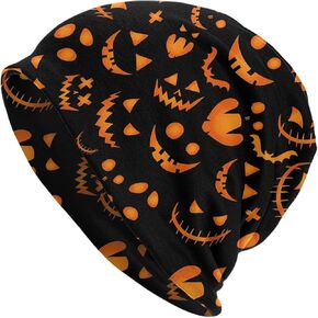 Halloween Skull Pumpkin Beanie Chemo Hat Cancer Headwear Knitted Hats Slouchy Cap for Adults Women Men