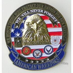 American Warriors Car/Truck Grille Badge Emblem (3")