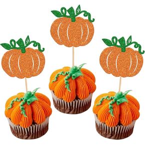 Rsstarxi 1 Pack Pumpkin One Cake Topper, First Birthday Cake Topper, Fall Baby Shower Pumpkin Party Decorations for Autumn 1st Birthday Party Cake Decorations Orange