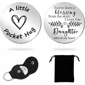 NATSUNO Pocket Hug Keychain Gifts,Pocket Hug Token For Grandma Mom Dad Niece Sisters Son Daughter Keychain Gifts
