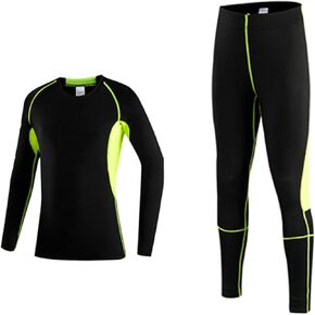 SS COLOR FISH Boys Compression Shirt Long Sleeve and Pants Set Youth Undershirts Athletic Tights Baselayer for Kids Baseball