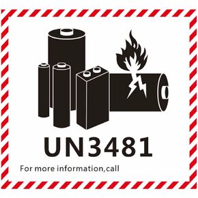 Lithium Battery Labels UN 3481 Warning Labels Pack of 50 Adhesive Stickers