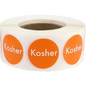 Kosher Food Rotation Labels .75 Inch Round Circle Dots 500 Adhesive Stickers