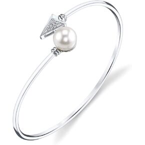 The Pearl Source 7-8mm Genuine Freshwater Cultured Pearl Becky Bracelet for Women